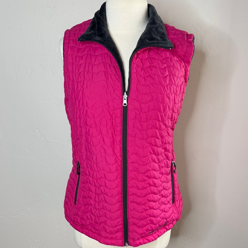 Free Country Pink or Gray Quilted Reversible Vest Soft with Pockets